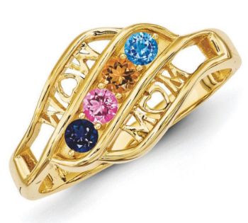 Picture of 14K Gold 2 to 5 Round Stone Mother's Ring