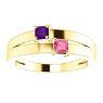 Picture of Gold 1 to 4 Square Stones Mother's Ring