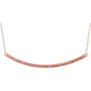 Picture of 14K Rose Gold Pink Sapphire Bar Necklace