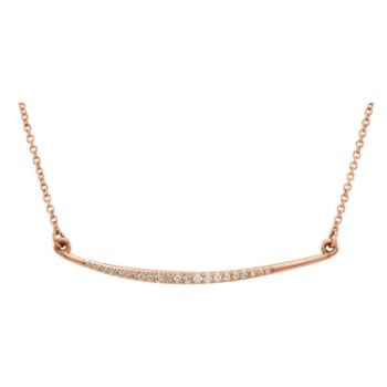 Picture of 14K Gold Diamond Curved Bar Necklace