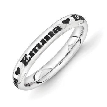 Picture of Silver Personalized with Heart Print Ring