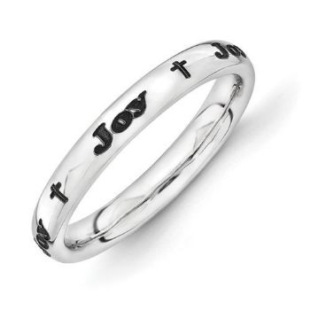 Picture of Silver Personalized with Cross Print Ring