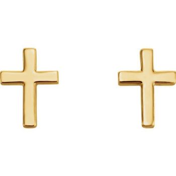 Picture of 14K Gold Cross Earrings