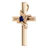 Picture of 14K Gold  Blue Sapphire Cross Pendant