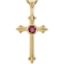 Picture of 14K Gold Ruby Cross Pendant