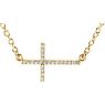 Picture of 14K Gold 1/8 CTW Diamond Sideways Cross 16-18" Necklace