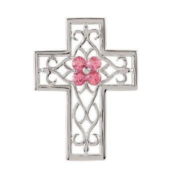 Picture of Pink Tourmaline Cross Pendant