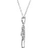Picture of Sterling Silver Cubic Zirconia Cross 18" Necklace