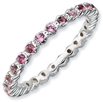 Picture of Silver Eternity Ring Pink Tourmaline