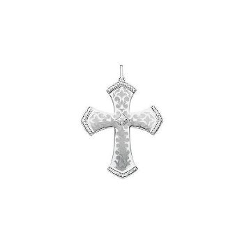 Picture of Sterling Silver Diamond Cross Pendant