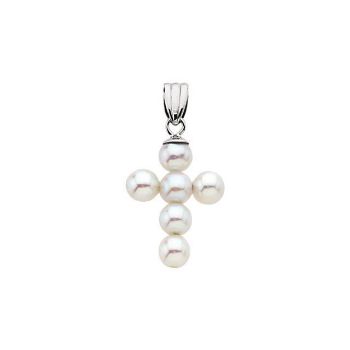 Picture of 14K Gold 19.75x14.5mm Freshwater Cultured Pearl Cross Pendant