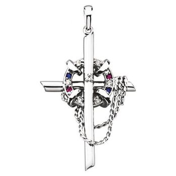 Picture of Sterling Silver Accented Crisis Pregnancy Center Cross Pendant