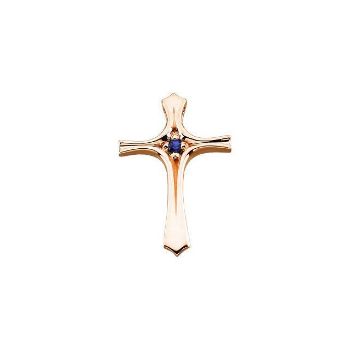Picture of 14K Gold 27.5x18mm Cross Pendant Mounting for 2.2mm Stone