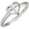 Picture of 14K Gold .01 CT Diamond Cross with Heart Ring