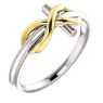 Picture of 14K White & Yellow Gold Infinity-Inspired Cross Ring