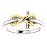 Picture of 14K White & Yellow Gold Infinity-Inspired Cross Ring