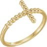 Picture of 14K Gold Beaded Sideways Cross Ring