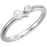 Picture of 14K Gold Freshwater Cultured Pearl Youth Double Star Ring