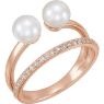 Picture of 14K Gold Freshwater Cultured Pearl & 1/5 CTW Diamond Ring