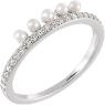 Picture of 14K Gold Freshwater Cultured Pearl & 1/5 CTW Diamond Stackable Ring