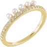 Picture of 14K Gold Freshwater Cultured Pearl & 1/5 CTW Diamond Stackable Ring