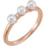 Picture of 14K Gold Freshwater Cultured Pearl & .03 CTW Diamond Stackable Ring