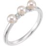 Picture of 14K Gold Freshwater Cultured Pearl & .03 CTW Diamond Stackable Ring