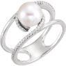Picture of 14K Gold Freshwater Cultured Pearl & 1/8 CTW Diamond Ring