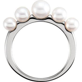 Picture of 14K Gold Five-Stone Pearl Ring