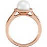 Picture of 14K Gold Freshwater Cultured Pearl & .07 CTW Diamond Halo-Style Ring