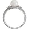 Picture of 14K Gold 6.5-7mm Freshwater Cultured Pearl & .09 CTW Diamond Ring