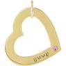 Picture of 1 Name Engravable Large Heart Loop with Stone