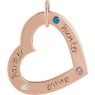 Picture of 3 Names Engravable Medium Heart Loop with Stones
