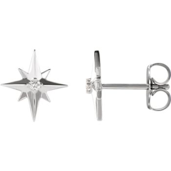 Picture of 14K White Accented Star Earring
