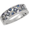 Picture of Blue Sapphire & Diamond 14K White Gold Ring