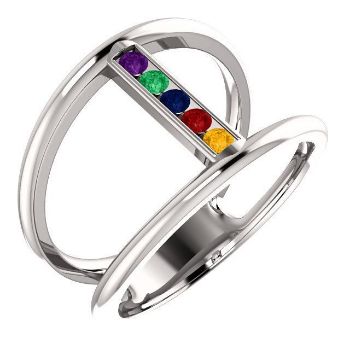 Picture of Silver 1 to 5 Stones Mother's Ring