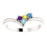 Picture of Silver 1 to 6 Round Stones Mother's Ring