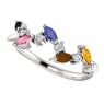 Picture of Silver 1 to 6 Marquise Stones Mother's Ring