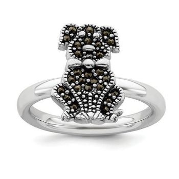 Picture of Silver Stackable Expressions Marcasite Dog Ring
