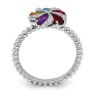Picture of Sterling Silver Flower Ring Multi Color Gemstones