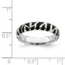 Picture of Silver Stackable Ring 4.50 mm Black Enameled Animal Print