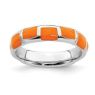 Picture of Silver Stackable Ring 4.50 mm Orange  Enameled