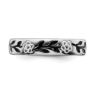 Picture of Sterling Silver Stackable Flower Ring Black Enameled