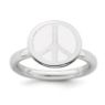 Picture of Silver Stackable Ring 2.25 mm White Enameled Peace Sign