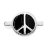 Picture of Silver Stackable Ring 2.25 mm Black Enameled Peace Sign