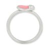 Picture of Silver Stackable Ring 2.25 mm Pink Enameled Hearts