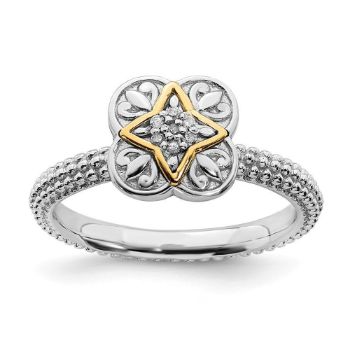 Picture of Sterling Silver Antiqued Diamond Ring