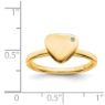 Picture of Sterling Silver Heart Gold Plated Diamond Ring