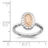 Picture of Sterling Silver Oval Ring with 14K Rose Gold Accent