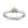 Picture of Sterling Silver Diamond Star Ring